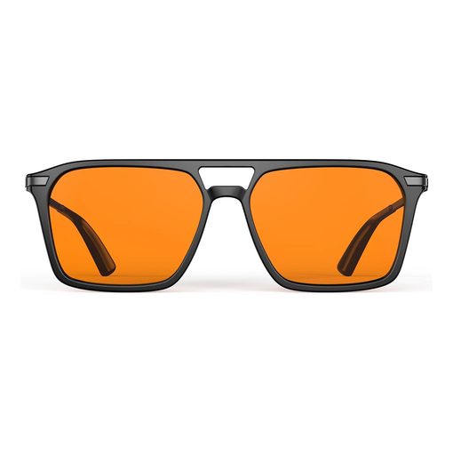Goiteia blue light blocking glasses with deep orange lenses and black double bridge frame