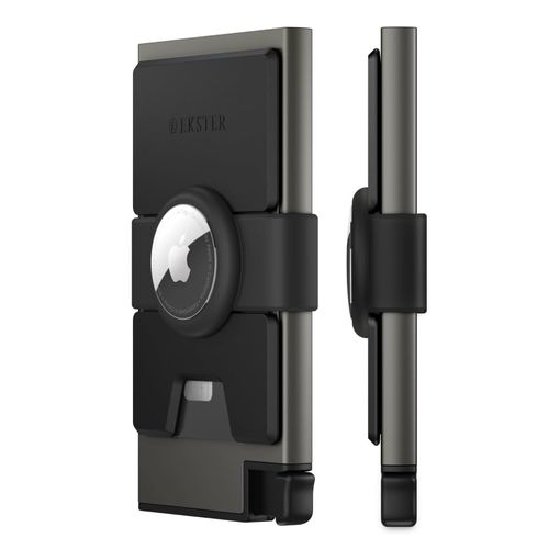 Ekster graphite aluminium AirTag wallet with push-button card ejection mechanism