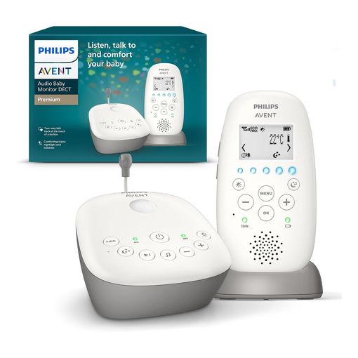 Philips Avent DECT audio baby monitor SCD733 with parent and baby unit