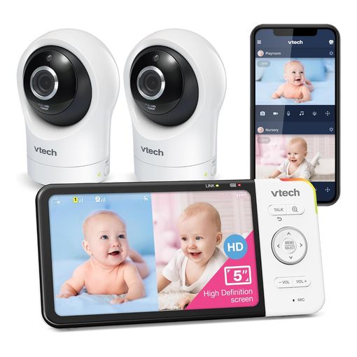 VTech RM5764-2HD Wi-Fi video baby monitor with two cameras and parent unit