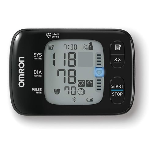 OMRON RS7 Intelli IT wrist blood pressure monitor display