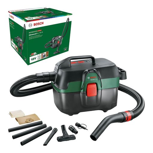 Bosch AdvancedVac 18V-8 cordless wet and dry vacuum cleaner with hose and nozzles