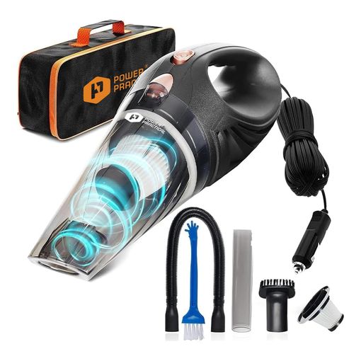ThisWorx corded 12V car vacuum cleaner with attachments and carry case