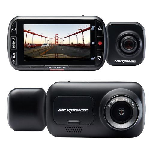 Nextbase 222X dash cam with front and rear cameras and magnetic mount