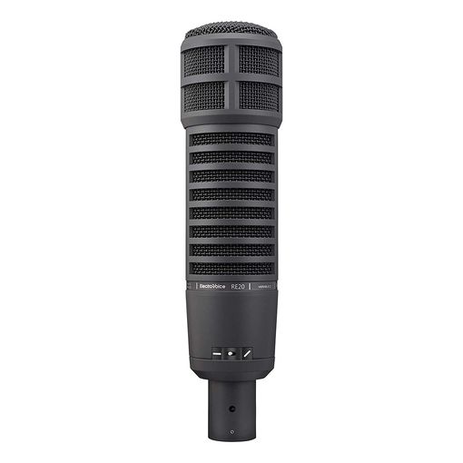 Electro-Voice RE20 broadcast announcer microphone in black with Variable-D grille
