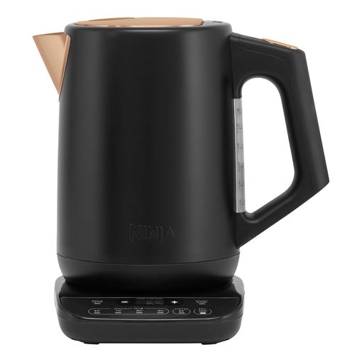 Ninja Perfect Temperature Kettle in black and copper with digital display