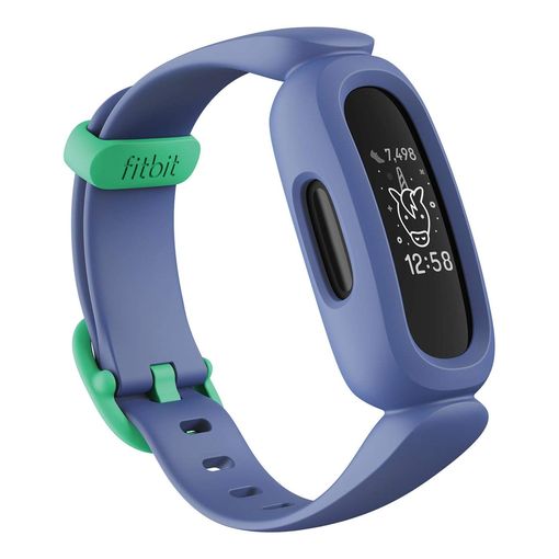 Fitbit Ace 3 kids activity tracker in blue and green