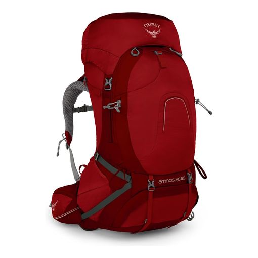 Osprey Atmos AG 65 backpacking pack in red