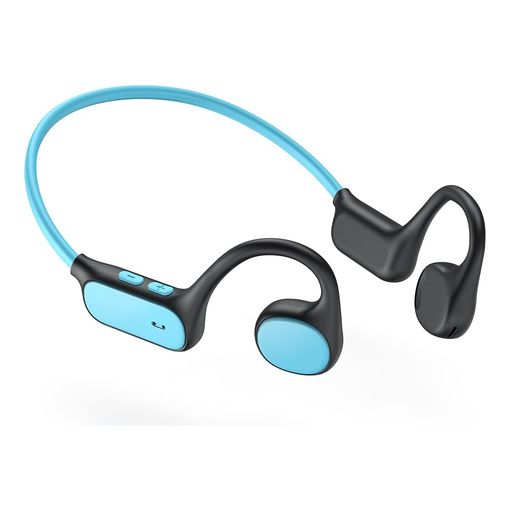 iClever OWS01 kids open-ear air conduction wireless headphones in black and teal