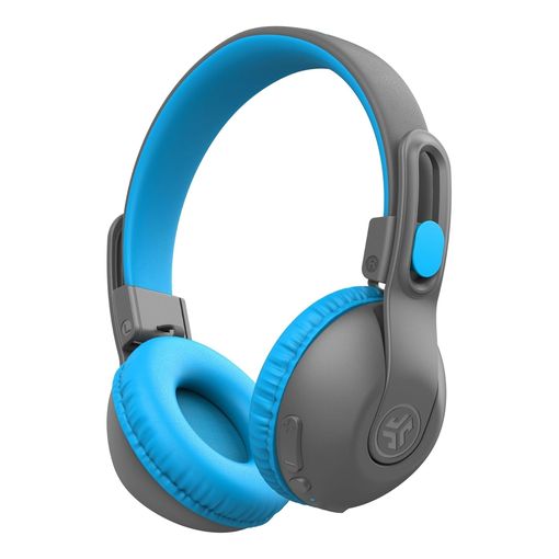 JLab JBuddies Studio 2 kids wireless on-ear headphones in blue and grey