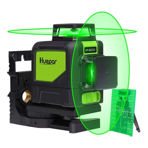 Huepar 902CG 2x360 degree green cross line laser level with pulse mode