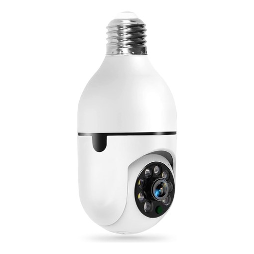WESECUU 2K light bulb security camera with dual-band Wi-Fi and pan tilt head