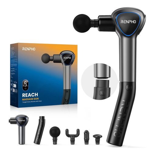 RENPHO Reach mini massage gun with detachable extension handle