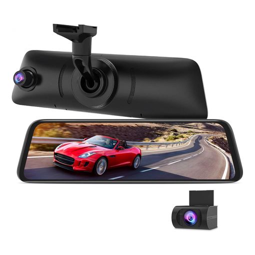 AUTO-VOX V5PRO 9.35-inch slim mirror dash cam with bracket mount and separate rear camera