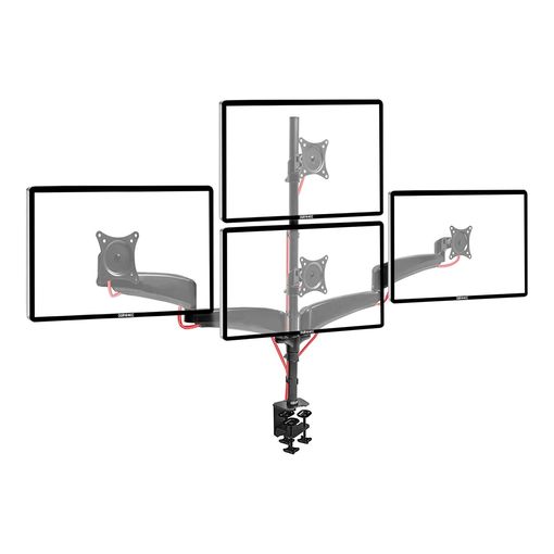 Duronic DM453VX1 quad monitor arm stand holding four monitors