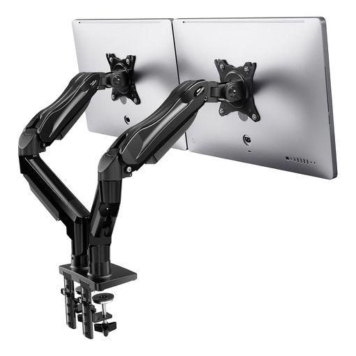 HUANUO dual monitor stand holding two monitors side by side