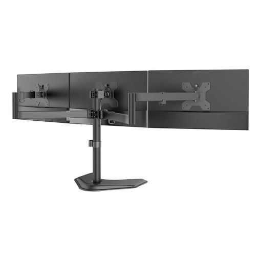 WALI free standing triple monitor stand holding three monitors side by side
