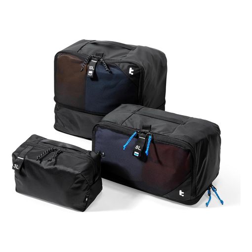 tomtoc 3 set packing cubes in black