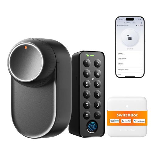 SwitchBot WiFi Smart Lock Ultra with touchscreen keypad and fingerprint reader