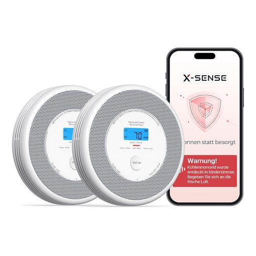 X-Sense XP0A-iR Wi-Fi smoke and carbon monoxide alarm two-pack with voice location alerts