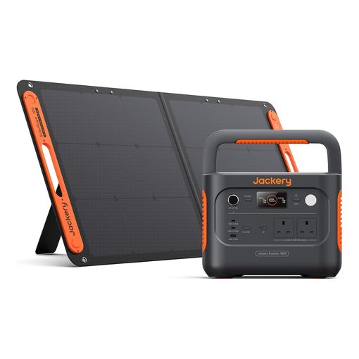 Jackery Explorer 1000 v2 portable power station with SolarSaga 100W folding solar panel