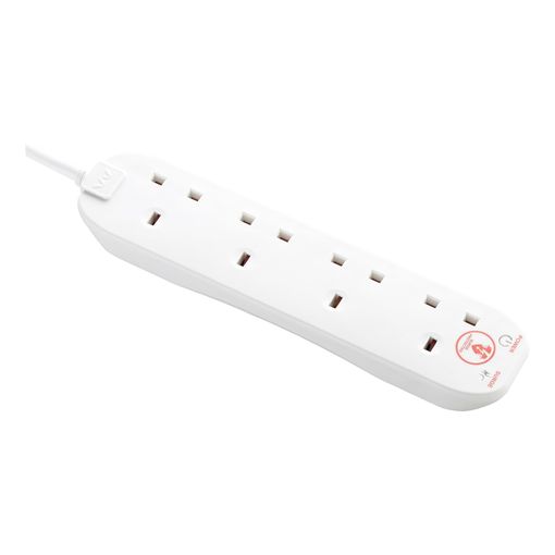 Masterplug four socket surge-protected extension lead with 2 metre cable