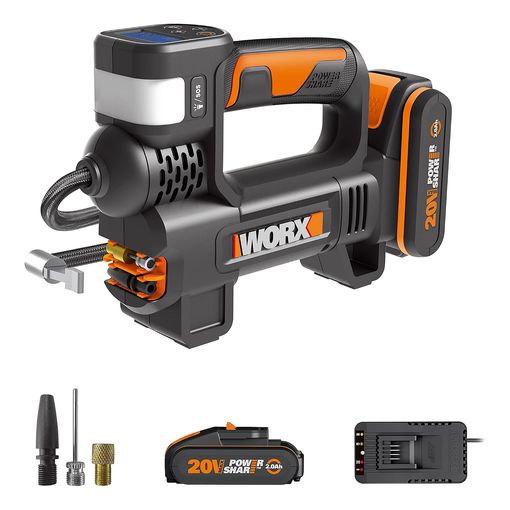 WORX WX092 20V cordless tire inflator with battery and charger