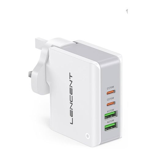 LENCENT 4 Port USB Charger Plug Worldwide Travel Adapter