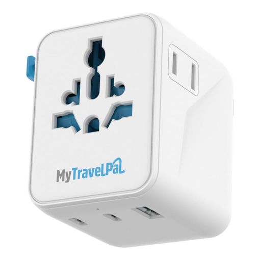 MyTravelPal Mini Universal Travel Adapter with USB-C ports