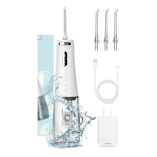 Nicefeel cordless water flosser with charging cable and tips